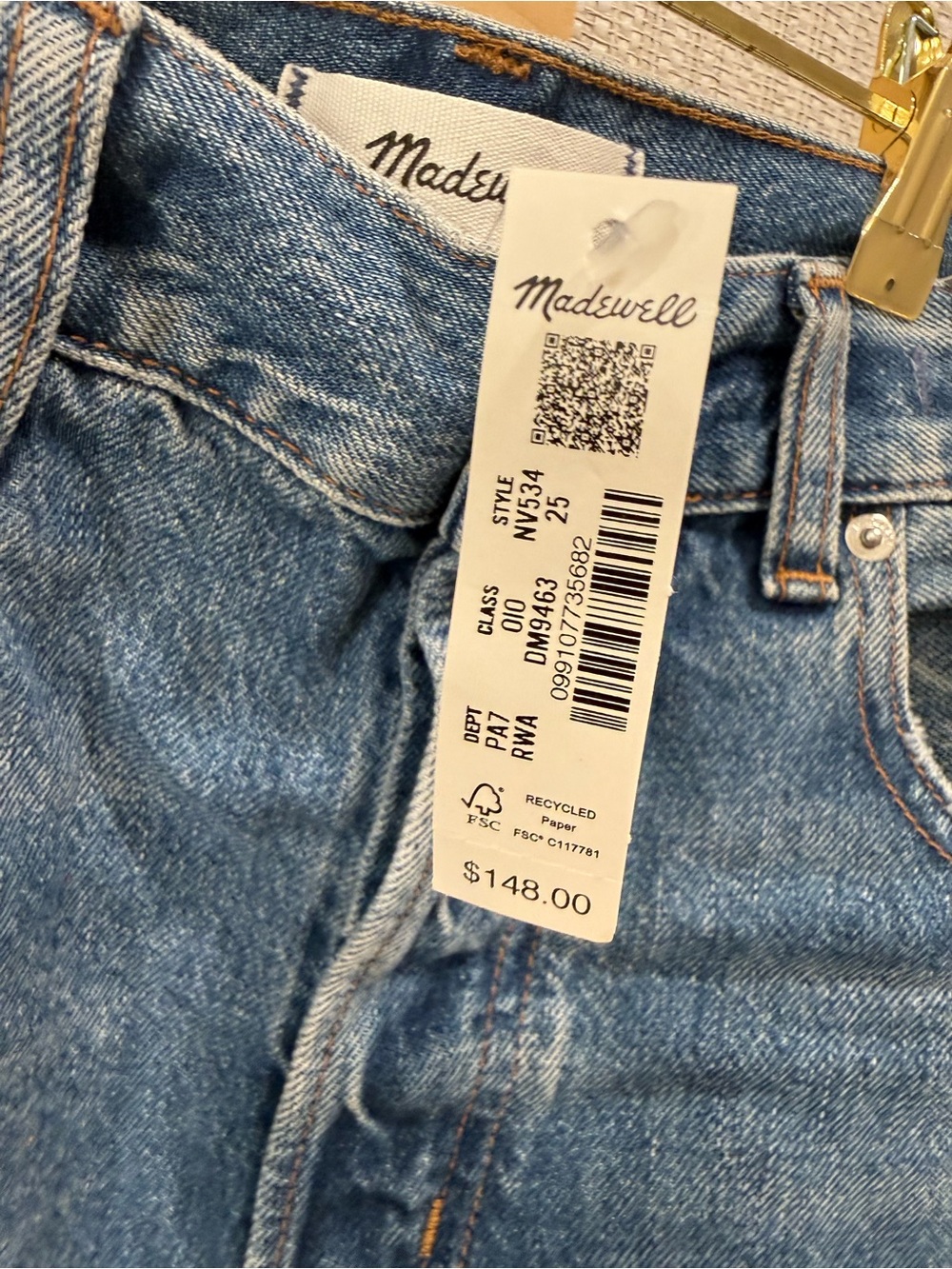 Madewell Light-Medium Blue Pieced Barrel Leg Jeans - Picture 5 of 5